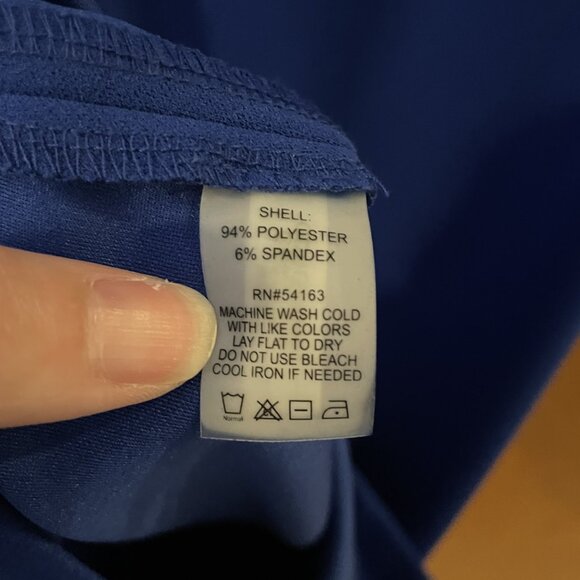 Calvin Klein Royal Blue Dress Sheath Ruffle Sleeve Size 8 EUC Worn Once - Picture 8 of 8